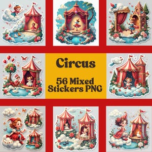 Circus, stickers, scrapbooking, png