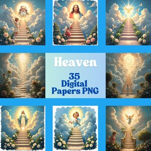 Heaven, digital paper, scrapbooking, decoupage, png