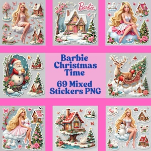 adesivos, natal, barbie