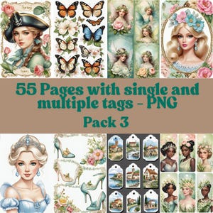 Tags Pack 3, digital paper, scrapbooking, junk journal