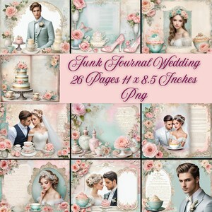 26 Junk Journal, wedding, Png