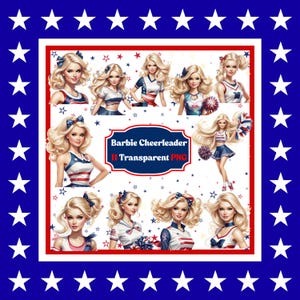 11 Barbie cheerleader, american cheerleader, transparent clipart, PNG