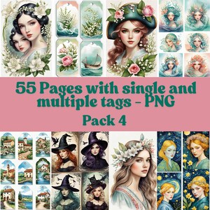 Tags pack 4, junk journal, decoupage, scrapbooking,
