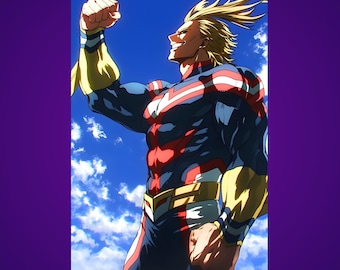 All Might Metal Poster - My Hero Academia Anime Wandkunst