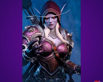 Sylvanas Windrunner Metal Poster - World of Warcraft Gaming Wall Art