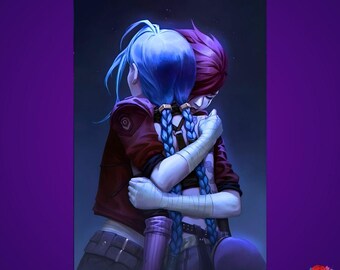 Jinx and Vi Metal Poster - Arcane League of Legends Wall Art