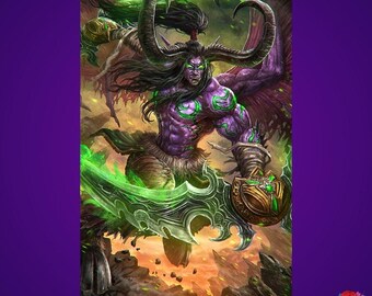 Illidan Stormrage Metal Poster - World of Warcraft Gaming Wall Art
