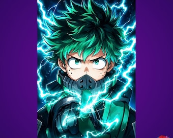 Izuku Midoriya Deku Metal Poster - My Hero Academia Anime Wall Art