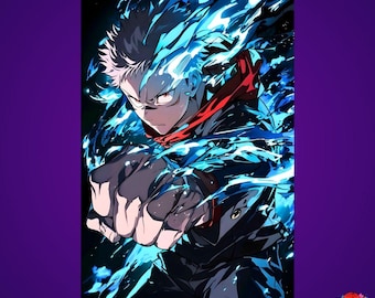 Yuji Itadori Metal Poster - Jujutsu Kaisen Anime Wall Art