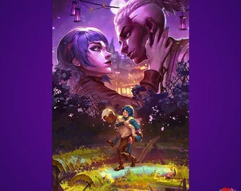 Powder and Ekko Metal Poster - Arcane League of Legends Wall Art