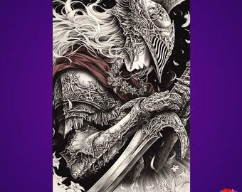 Malenia Blade of Miquella Metal Poster - Elden Ring Gaming Wall Art