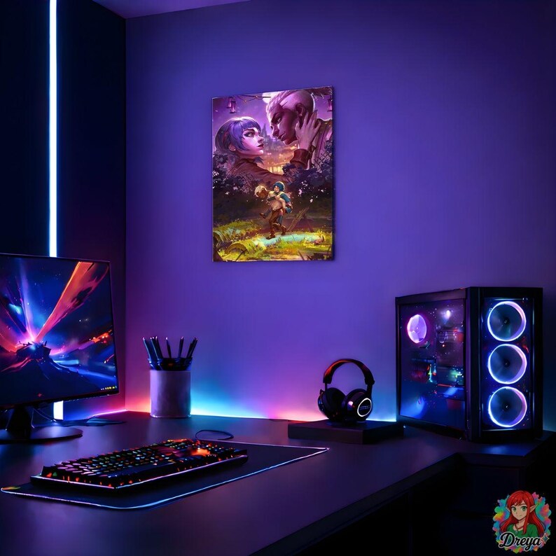 Powder & Ekko - Arcane League of Legends Metal Poster - Lamina in ...