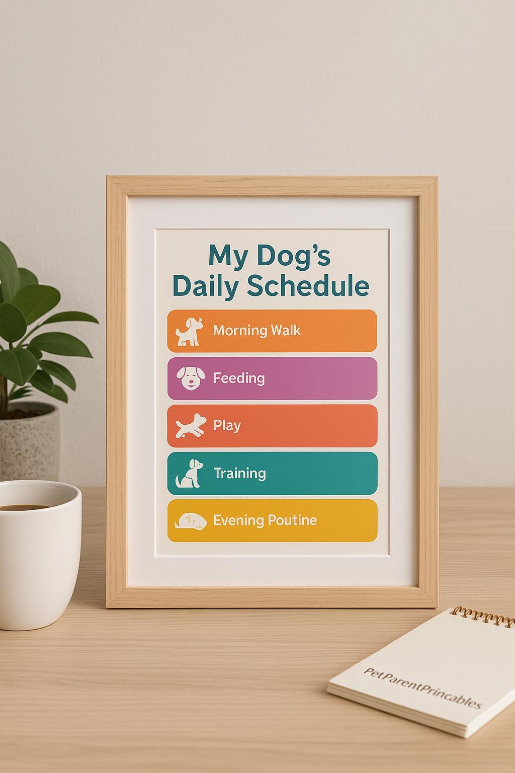 Dog Daily Schedule Chart Printable Pet Routine Template New Puppy