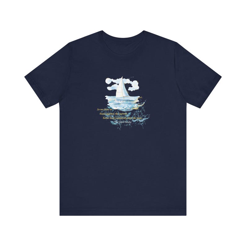 Camiseta con cita de El gran Gatsby/ Así que seguimos adelante, barcos contra la corriente.../Camiseta de F. Scott Fitzgerald imagen 6