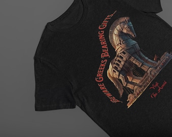 Trojan Horse T-shirt, Greek Mythology tee, Beware Greeks Bearing Gifts Tee, Perfect for Mythology Lovers