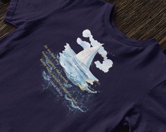 The Great Gatsby Quote Shirt/ So we beat on, boats against the current.../F. Scott Fitzgerald Tee