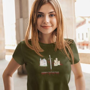 Maglietta ispirata a Shakespeare, citazione di Romeo e Giulietta, frase famosa della letteratura, maglietta unisex a maniche corte in jersey