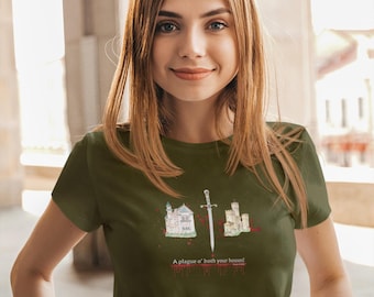 Shakespeare inspired Tshirt, Romeo and Juliet quote, Famous line in literature, Unisex Jersey Short Sleeve Tee