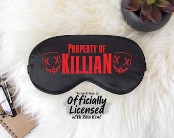 Officially Licensed Property of Killian Silk Sleep Mask, God Of Malice, Author Rina Kent, Bookshelf Decor, Dark Romance Gift, Book Gift Idea