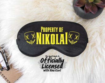 Officially Licensed Property of Nikolai Silk Sleep Mask, God Of Malice, Author Rina Kent, Bookshelf Decor, Dark Romance Gift, Book Gift Idea
