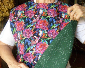 Adult Shirt Protector floral/green Dignity Bib