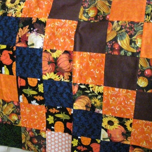 Fall Colors Lap Quilt Patchwork Stadium Blanket