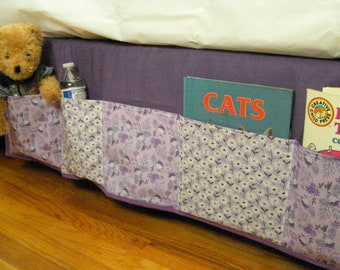 Bed Caddy 5 pocket Purple Bedside Pocket Organizer