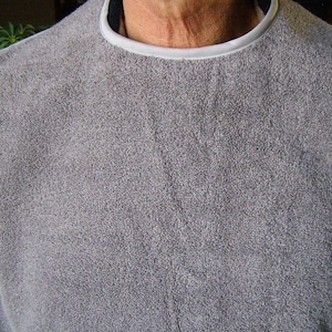 Terry Cloth gray Adult Bib Shirt Protector