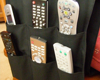 Caddy negro para controles remotos con 6 bolsillos