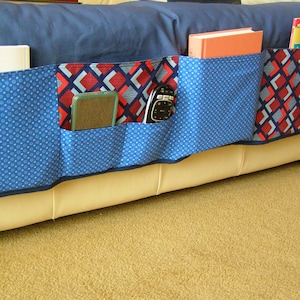 Dorm Organizer bedside pocket caddy 6 pocket Blue