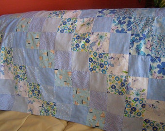 Lap Quilt Stadium Blanket light blue Crib Quilt Throw Cover