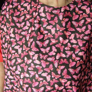 Adult Dignity Bib pink butterflies Shirt Protector extra long