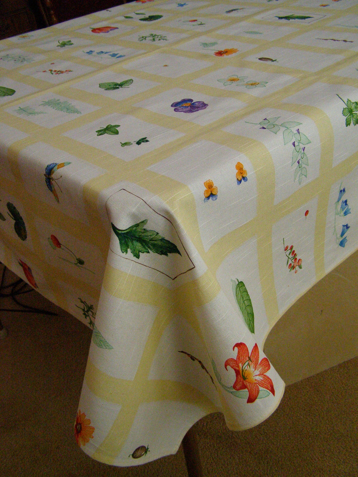 Vintage Waverly Tablecloth card table size 52 square Etsy