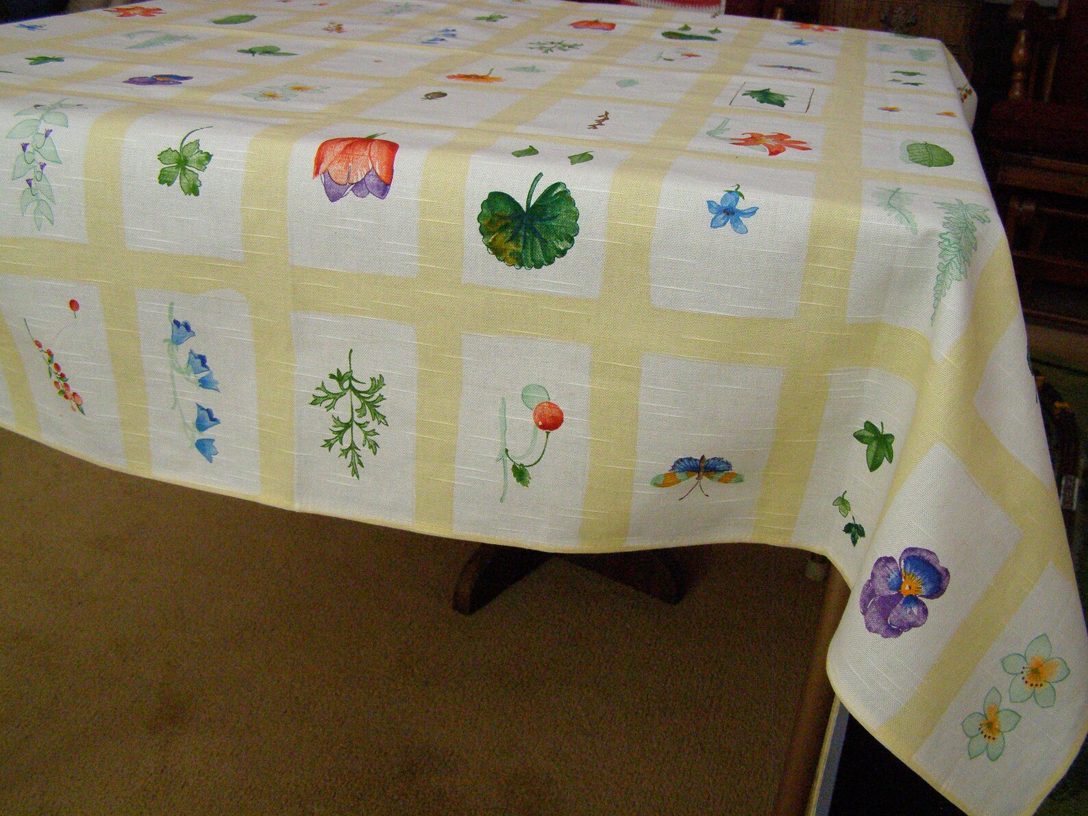 Vintage Waverly Tablecloth card table size 52 square Etsy