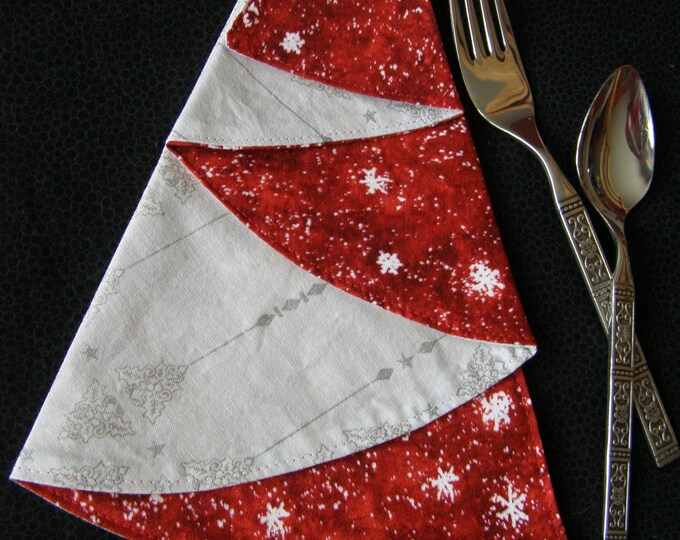 Snow and Ice Christmas Tree Dinner Napkin Etsy