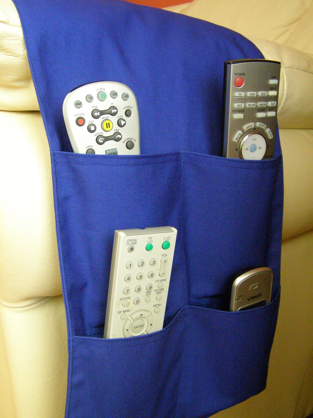 Remote Control Organizer Caddy 4 Pocket Royal Blue Etsy