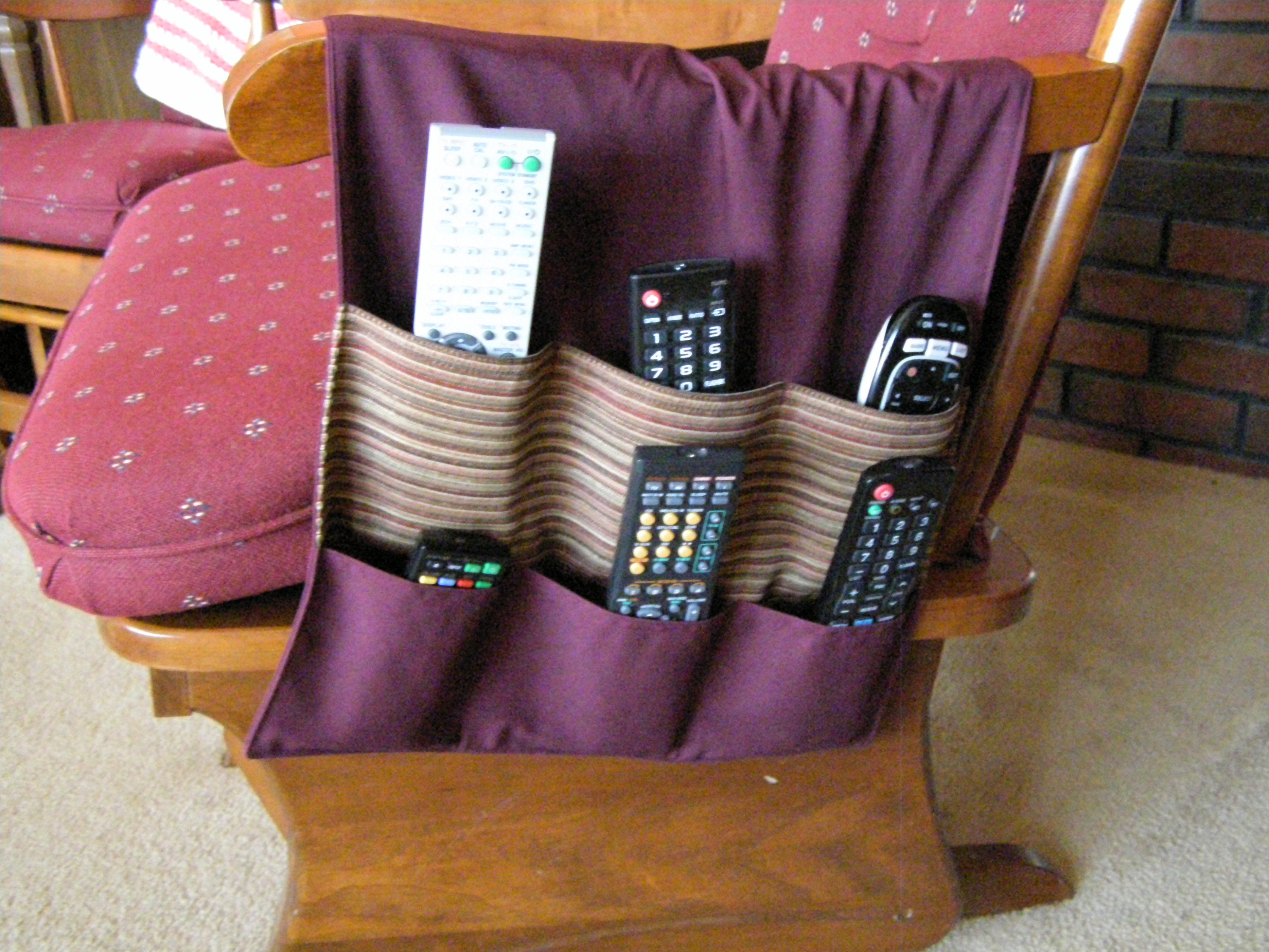 TV Remote Organizer 6 pocket Burgundy/Brown Etsy