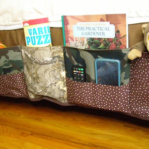 Bedside Caddy 9 pocket Camouflage Brown Dorm Pocket Organizer