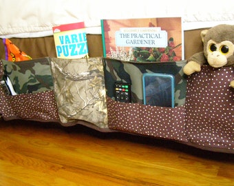 Bedside Caddy 9 pocket Camouflage Brown Dorm Pocket Organizer