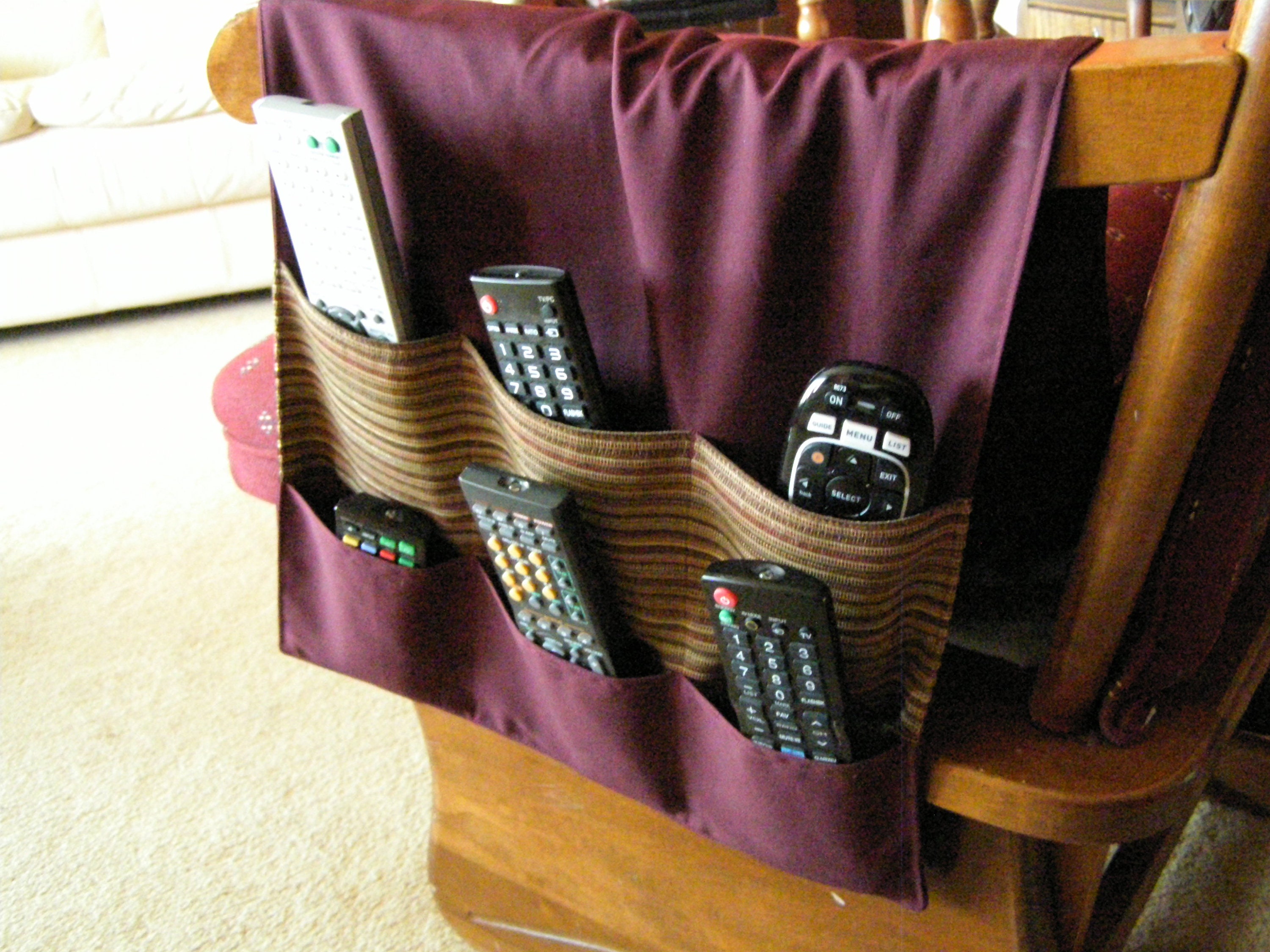TV Remote Organizer 6 pocket Burgundy/Brown Etsy