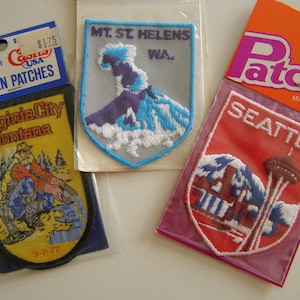 Washington/Montana state Iron On Patches set of 3 Tourist Souvenir