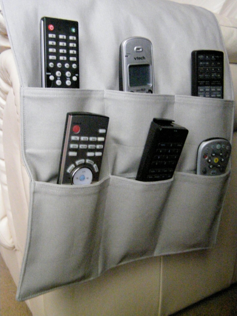 Remote Control Caddy Holder for TV/DVD 6 pocket Medium Gray Etsy