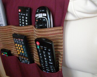 TV Remote Organizer 6 pocket Burgundy/Brown