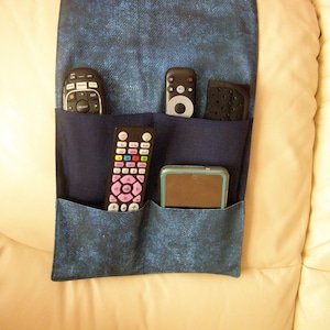 Remote Control Caddy 4 pocket Navy blue denim look