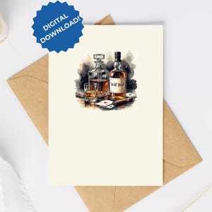 Tarjeta de propuesta para padrinos de boda con temática de whisky / Descarga digital / Plegable o de una sola cara / Texto personalizable / Éxito de ventas