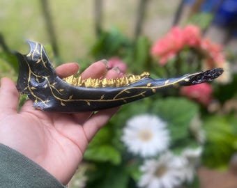 Black & Gold Deer Jawbone