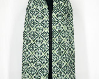 Zielony geometryczny bawełniany szalik dla kobiet, miękki i lekki szal w stylu boho, ręcznie robiony szal, drukowana bawełniana dupatta