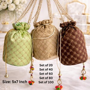 Borsa Potli con perline Borsa da sposa Jaal con coulisse
