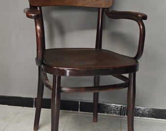 Thonet Vienna fauteuil - Beukenhout - Vienna stoel - Antieke zitting, begin 1900