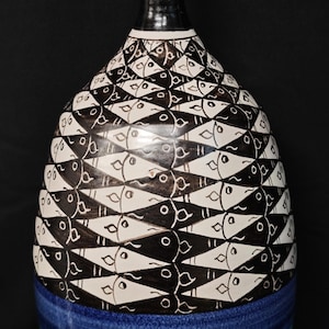 Stor Vietri keramikvas – Vietri majolica – Geometrisk – Signerad, Vietri ’90